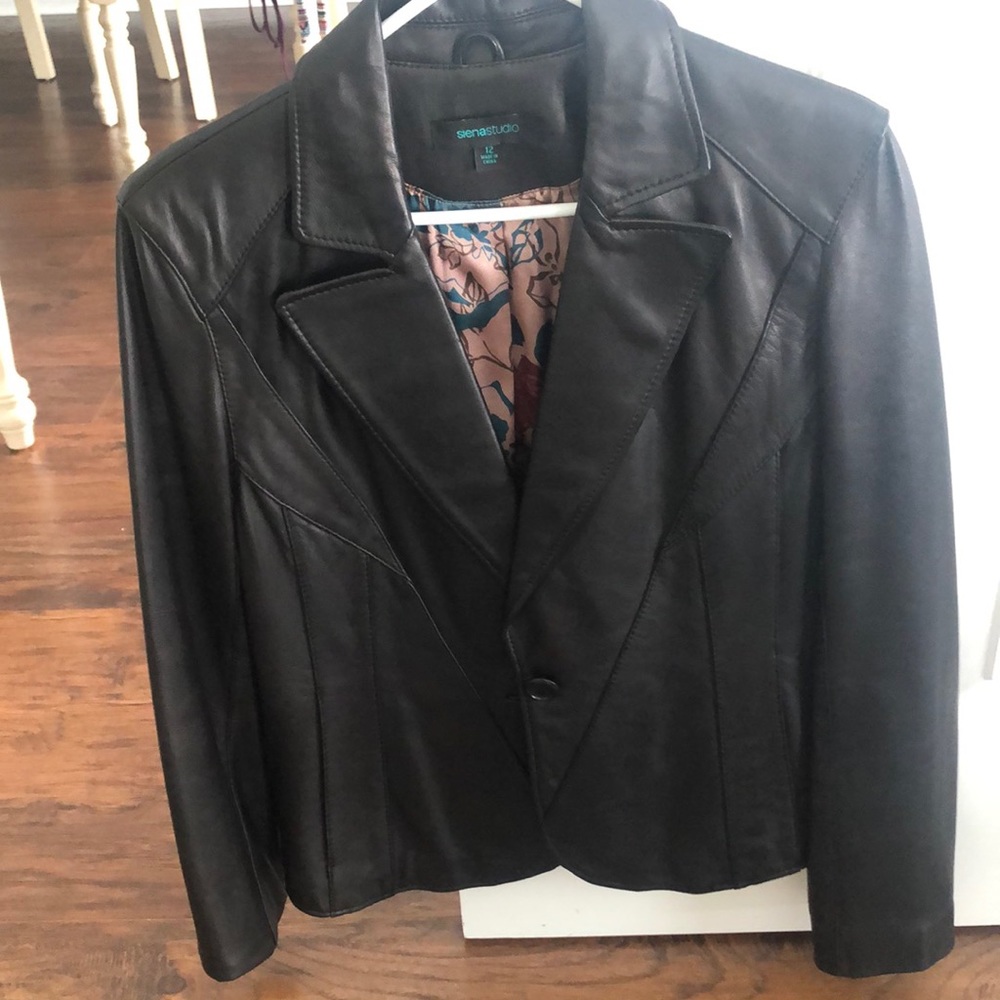 Dark Brown Leather Jacket, like new